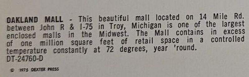 Oakland Mall - Vintage Postcard